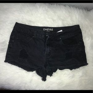 Black jean shorts